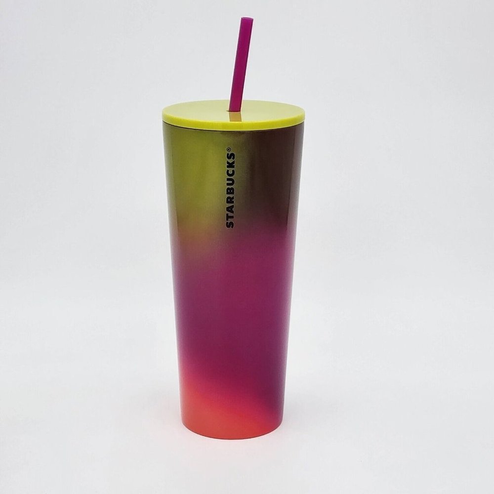 Starbucks 2022 Fall Pink Yellow Berry Gradient Stainless Venti Tumbler 24oz Cup